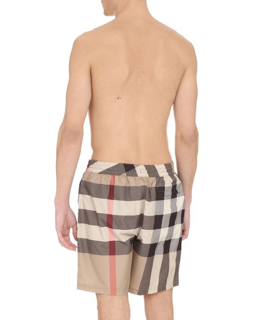 Burberry Natural Printed Swim Shorts for men