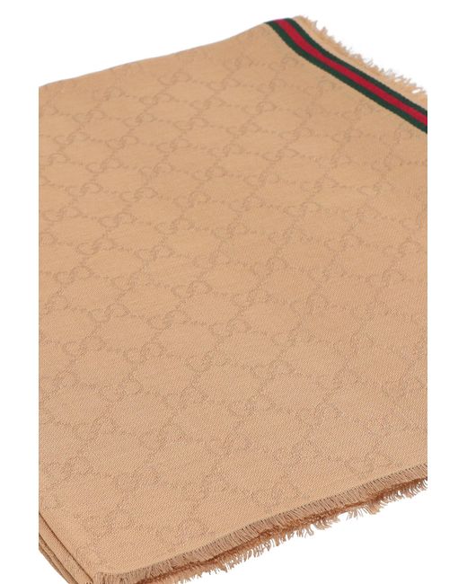 Sciarpa in seta e cotone di Gucci in Natural da Uomo