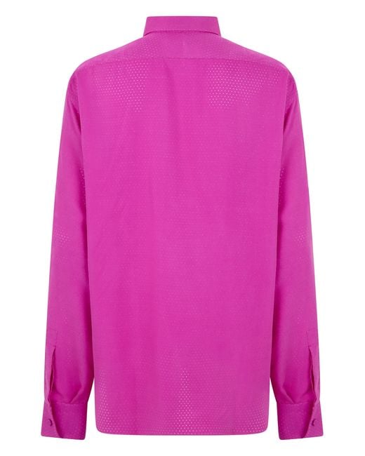 Tom Ford Pink Silk Brocade Shirt for men