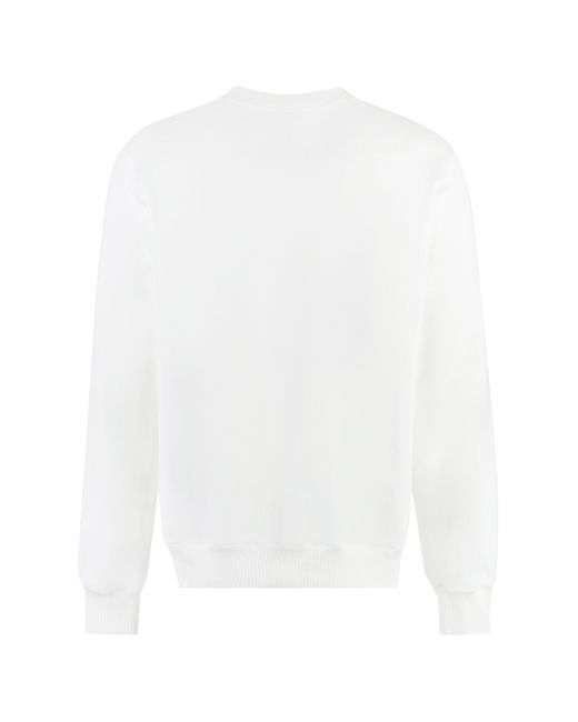 Dolce & Gabbana White Logo Detail Cotton Sweatshirt for men