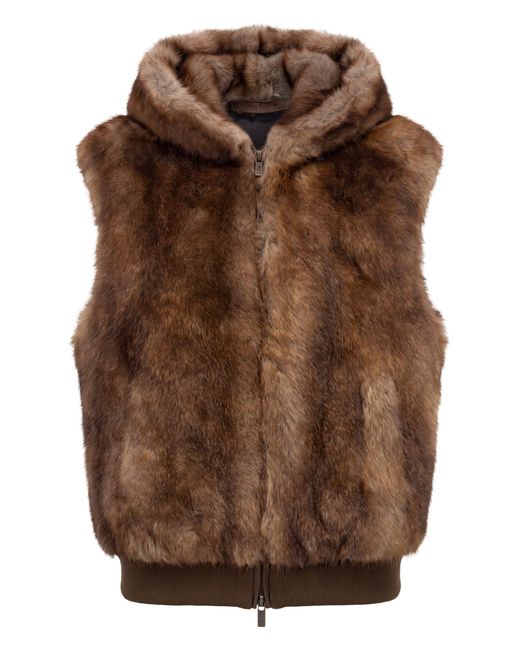 Salvatore Santoro Brown Eco Fur Gilet