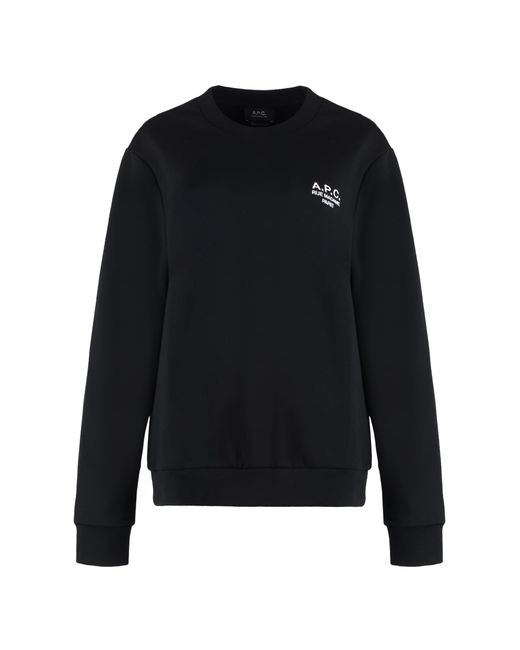 A.P.C. Black Sweat Standart Rue Madame Cotton Crew-Neck Sweatshirt