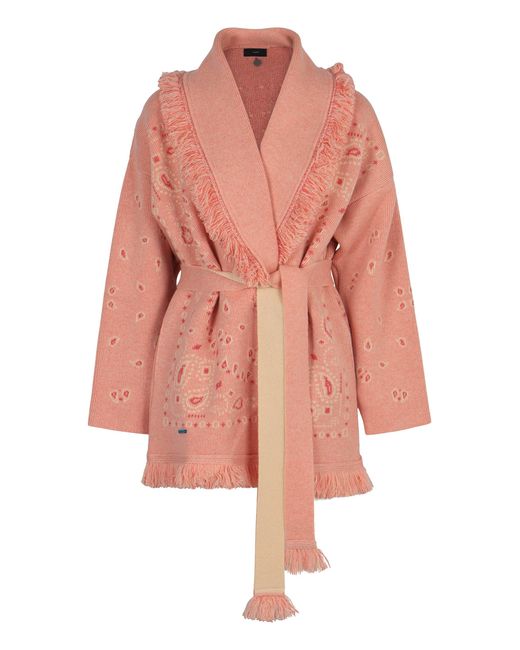 Alanui Pink Cardigan Bandana Jacquard