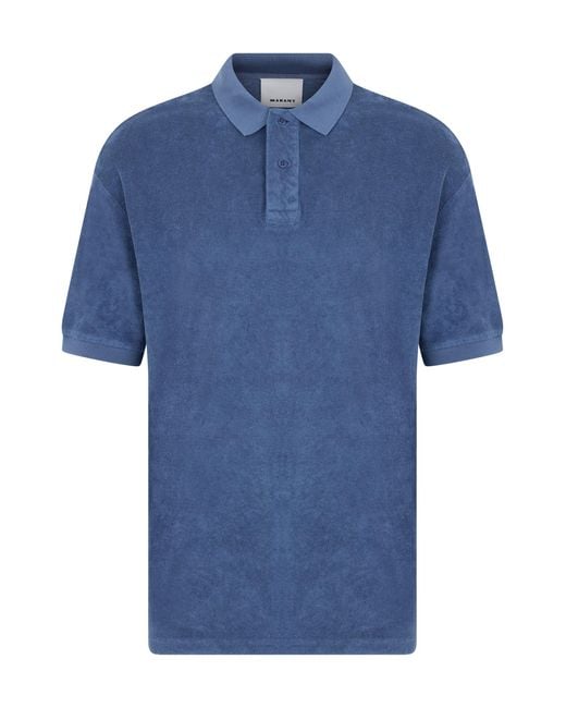 Isabel Marant Blue Short Sleeve Polo for men