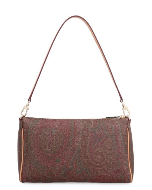 Etro Brown Paisley Print Shoulder Bag