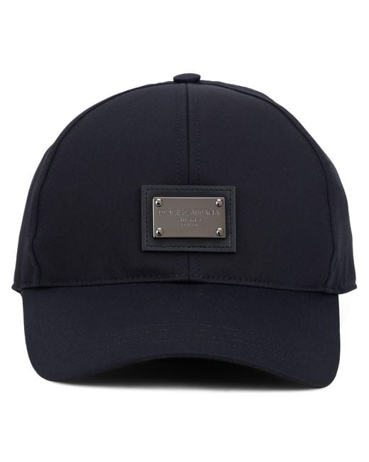 Dolce & Gabbana Blue Cotton Cap With A Curved Visor for men