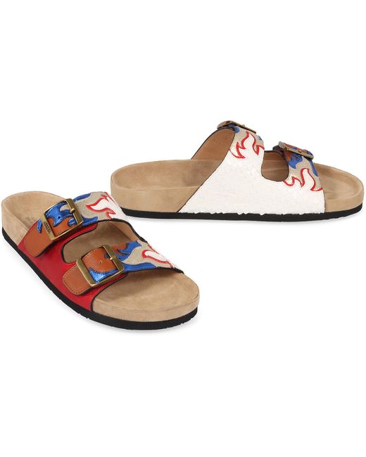 Isabel Marant Red Lennyo Flat Sandals