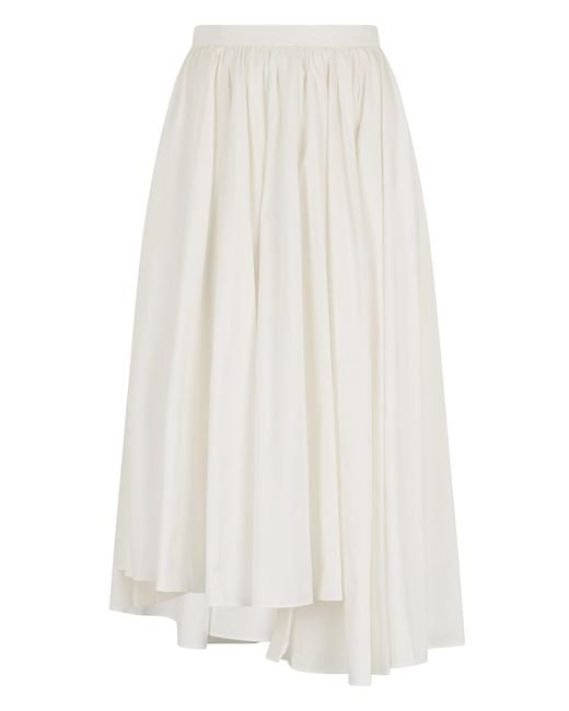 Self-Portrait White Asymmetrical Pleated Skirt
