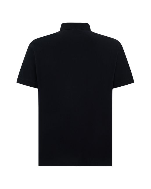 Stone Island Black Cotton Polo With Short Sleeves for men