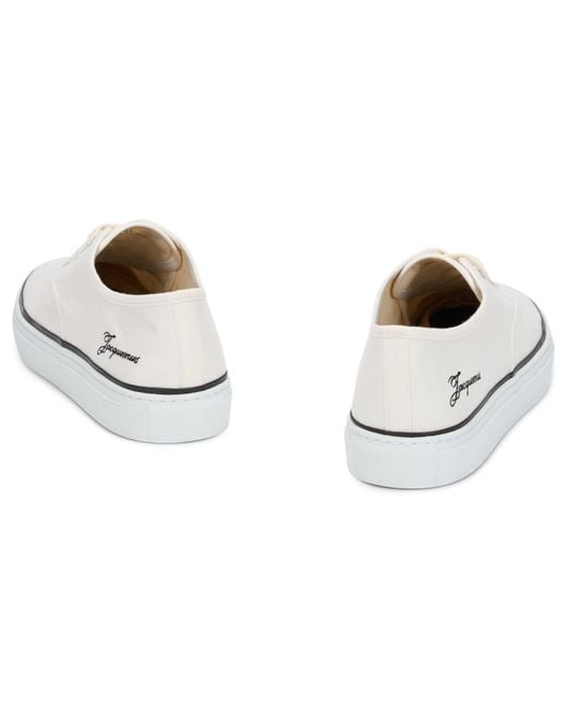 Jacquemus White Cotton Canvas Sneakers for men