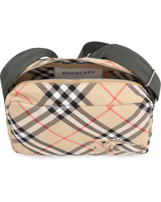 Burberry Gray Check Crossbody Bag for men