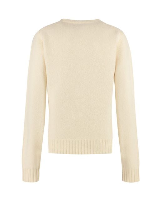 Jil Sander Natural Crew-Neck Wool Sweater
