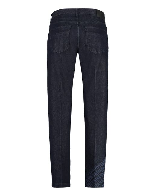 Fendi Blue Regular-Fit Cotton Jeans for men