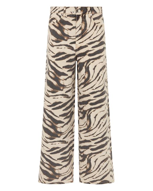 Ganni Multicolor Wide Leg Printed Jeans