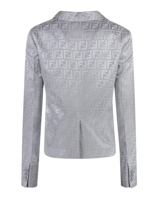 Fendi Gray Silk Jacket