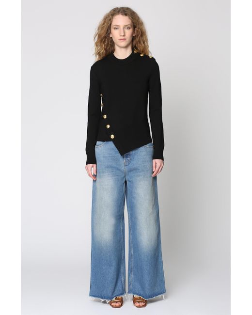 Gucci Blue High-waist Wide-leg Jeans