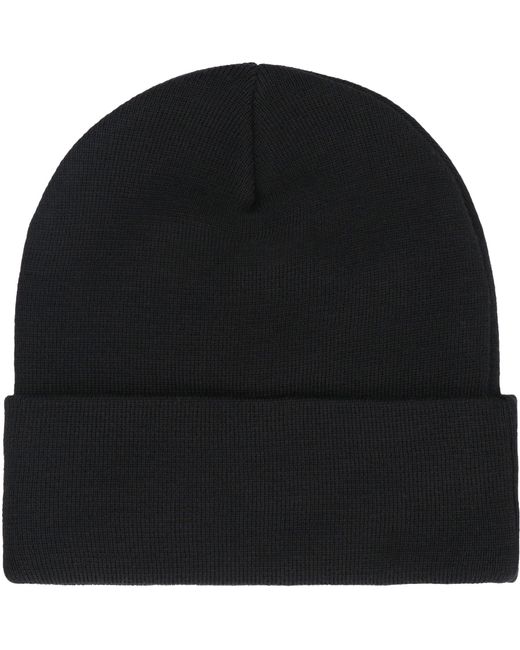 Palm Angels Black Ribbed Knit Beanie for men