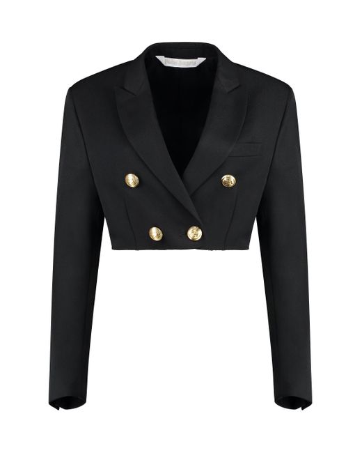 Palm Angels Black Double-Breasted Wool Blazer