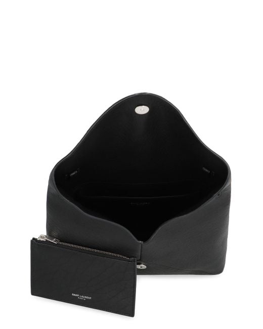 Saint Laurent Black Envelope Leather Messenger Bag for men