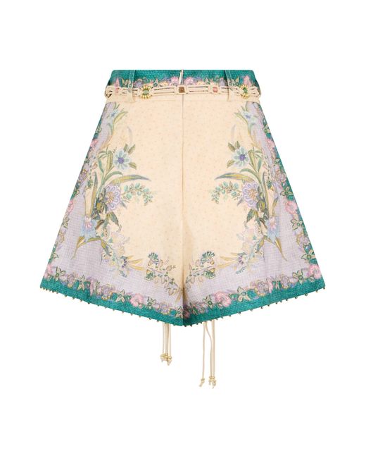 Zimmermann Natural Indra Linen Shorts