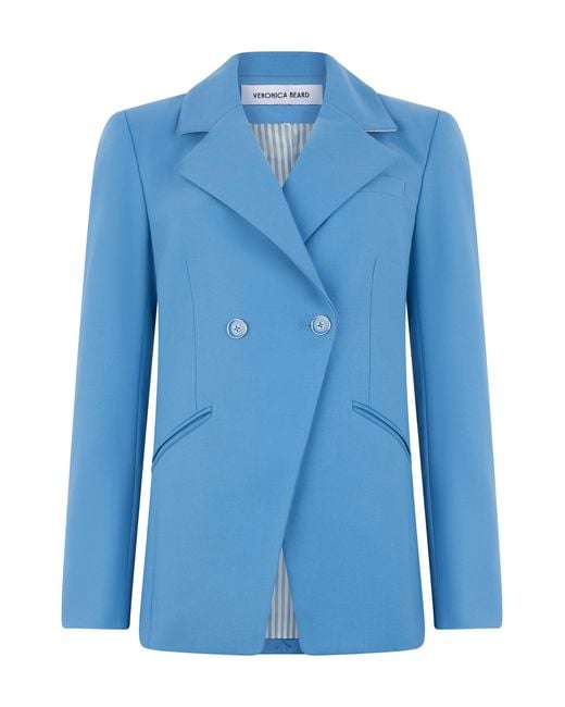 Veronica Beard Blue Linen Blend Blazer