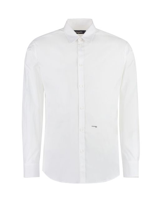 DSquared² White Stretch Cotton Shirt for men