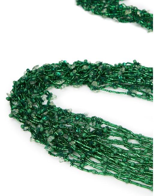 Collana sciarpa con perline di Dries Van Noten in Green