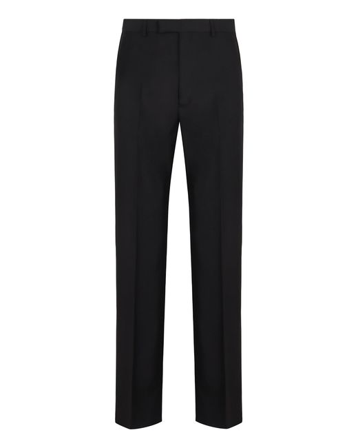 Gucci Black Silk Twill Trousers for men
