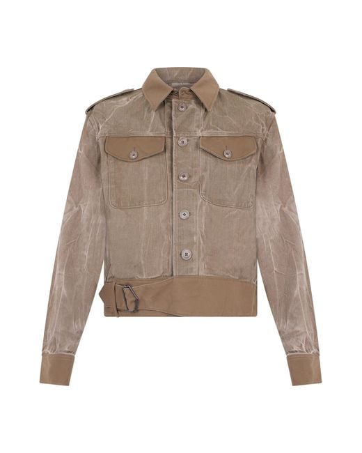 Our Legacy Brown Denim Jacket With Applied Pockets for men