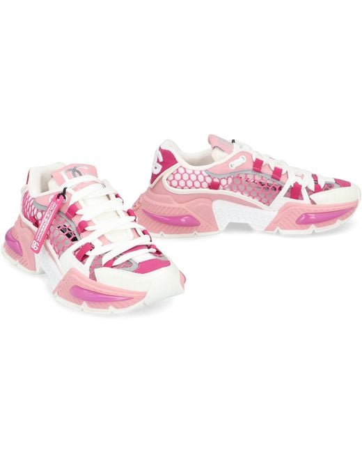 Dolce & Gabbana Pink Airmaster Low-top Sneakers