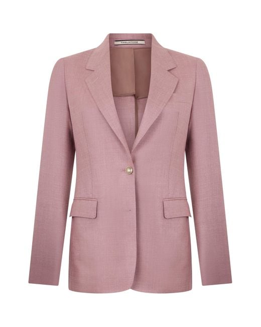 0205 Tagliatore Pink Single-Breasted Blazer