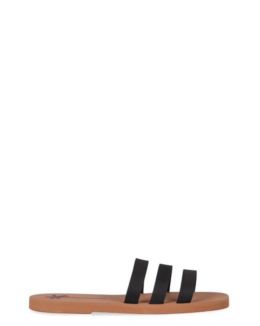 Manebí Black Eva Flat Sandals