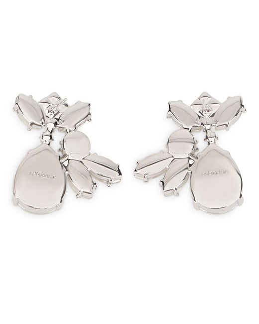 Self-Portrait White Dangling Earrings
