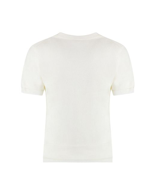 Vince White Knitted T-shirt