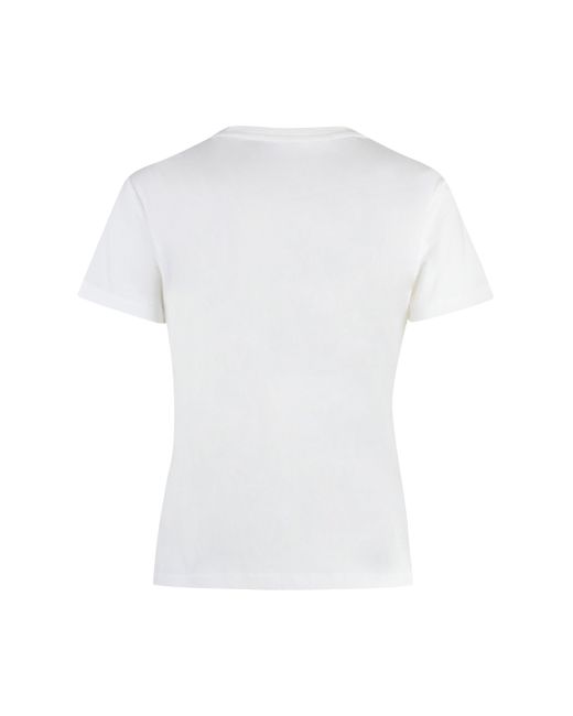 T-shirt girocollo Quentin con inserti decorativi di Pinko in White