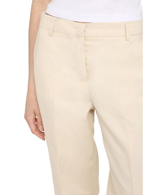 PT01 White Ambra Cotton-Linen Trousers