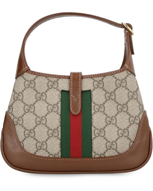 Gucci Natural Mini Hobo Handbag With Leather Trim