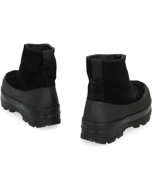 Stone Island Black Suede Ankle Boots
