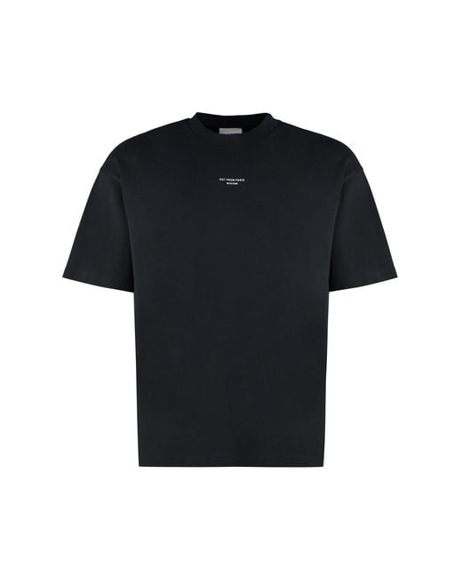 Drole de Monsieur Black Classique Cotton Crew-Neck T-Shirt for men