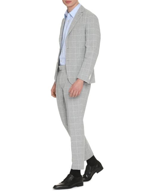 Boss Gray Blend Cotton Two-pieces Suit for men