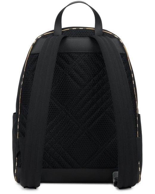 Burberry Black Backpack With Tartan Details for men