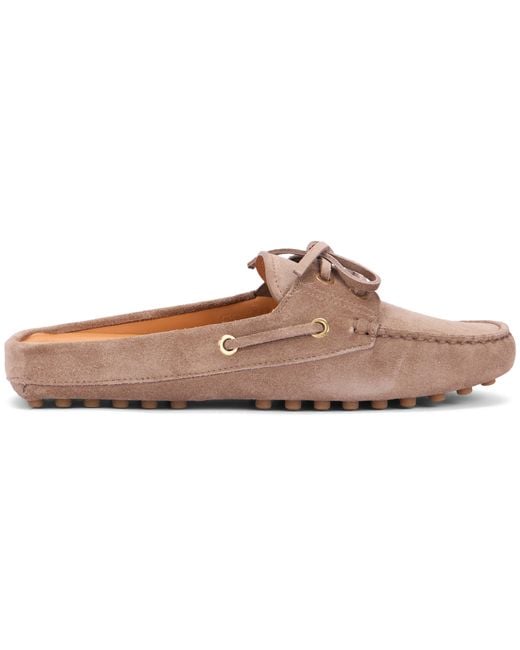 Tod's Brown Suede Moccasin Sandal