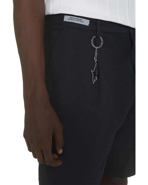 Paul & Shark Blue Cotton And Linen Bermuda-Shorts for men