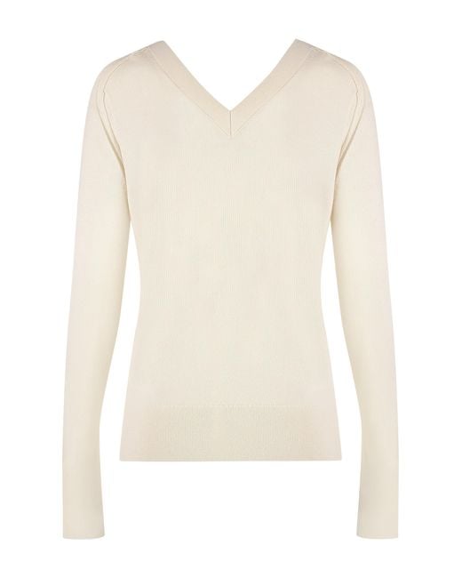 Calvin Klein Natural Wool V-Neck Sweater