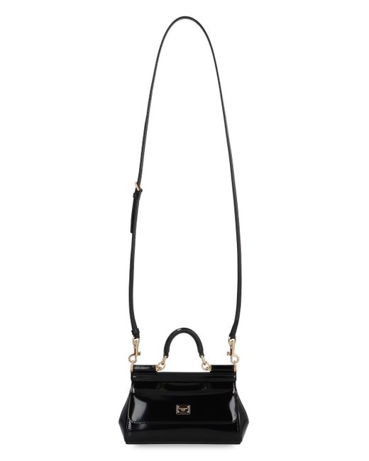 Dolce & Gabbana Black Sicily Small Leather Handbag