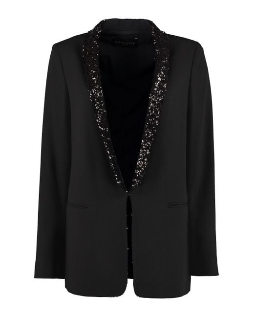 Fabiana Filippi Sequin Lapel Blazer in Black Lyst UK