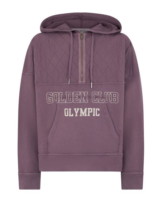 Golden Goose Deluxe Brand Purple Hoodie With Half Zip for men