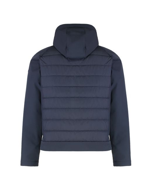 Paul & Shark Blue Technical Fabric Hooded Jacket for men