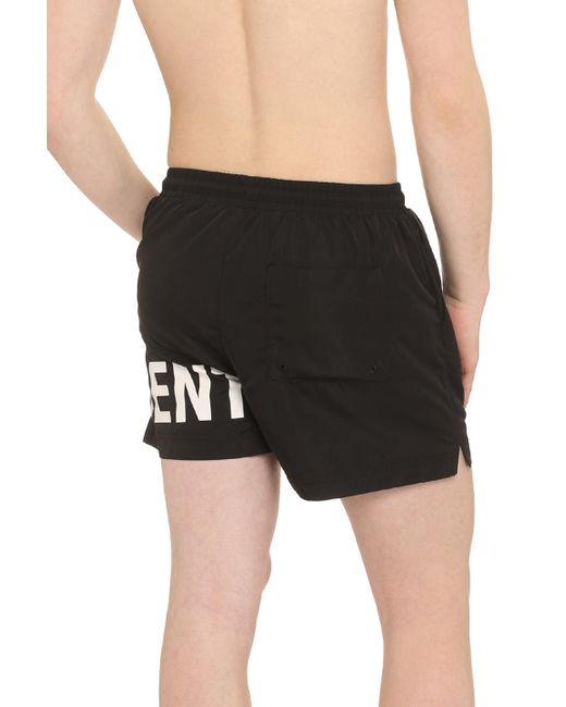 Represent Black Nylon Swim Shorts for men