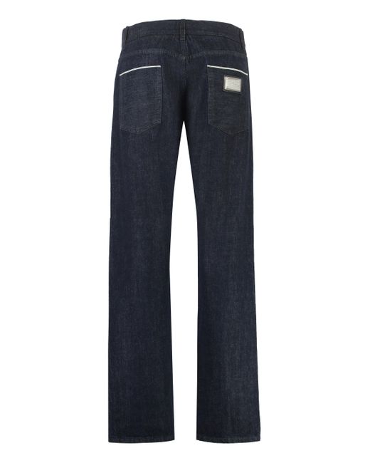 Dolce & Gabbana Blue Dolce & Gabbana 5-Pocket Straight-Leg Jeans for men
